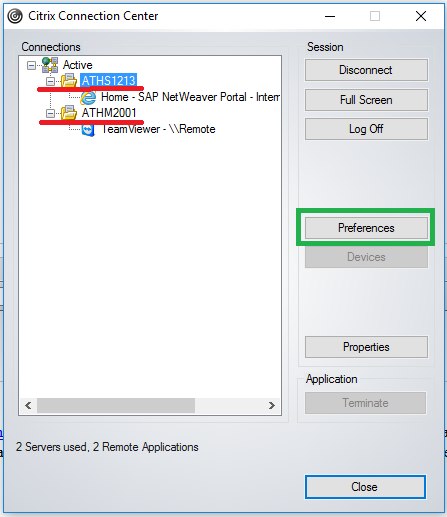 Citrix Connection Center